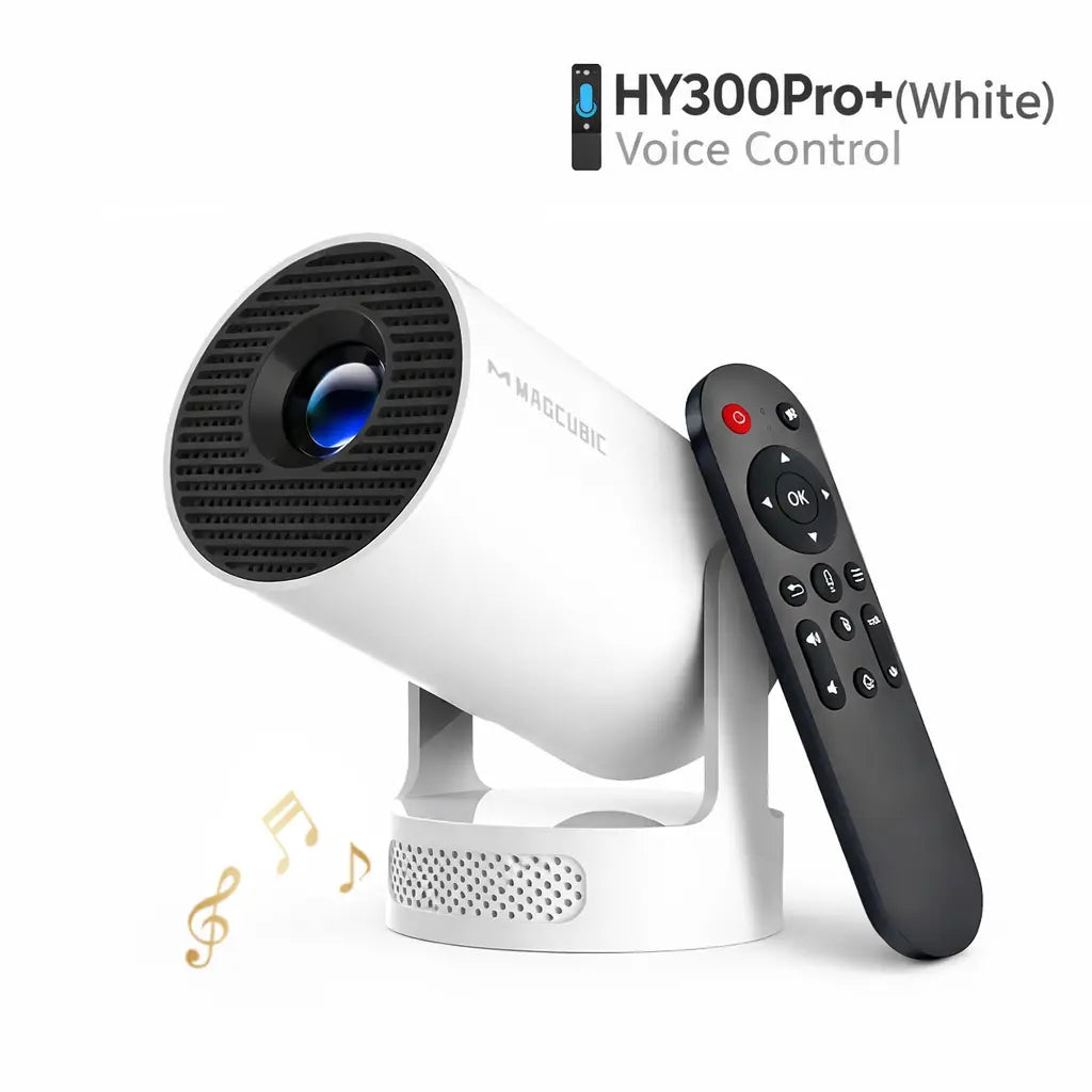 [US Warehouse] Magcubic Hy300Pro Projector 290ANSI Android 14.0 Dual Wifi6 8K 4K Decode Auto Keystone Correction Wireless BT5.4 130"Screen 1280*720P Built-In Speaker Allwinner H726 180° Rotatable Mini Portable Home Cinema Outdoor Audio Gift