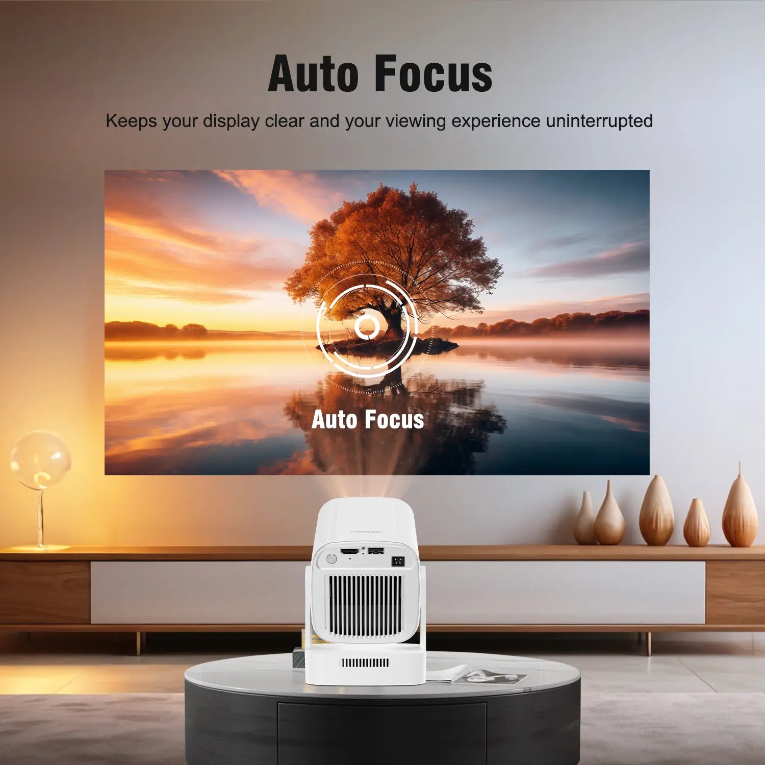 [US Warehouse] Magcubic Auto Focus HY310 Projector 330ANSI Google Assistant 8K Decode Native 1080P BT5.4 WIFI6 Android 14 Built-In Speaker Allwinner H726 180° Flexible 130"Screen 60Hz Reflash Home Cinema Mini Portable Projector Wireless Local
