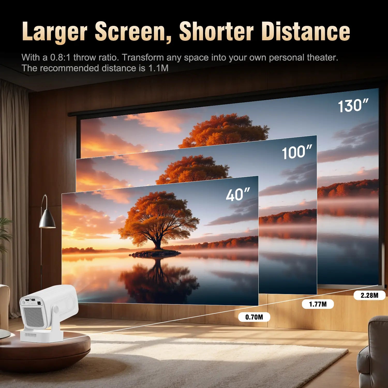 [US Warehouse] Magcubic Auto Focus HY310 Projector 330ANSI Google Assistant 8K Decode Native 1080P BT5.4 WIFI6 Android 14 Built-In Speaker Allwinner H726 180° Flexible 130"Screen 60Hz Reflash Home Cinema Mini Portable Projector Wireless Local