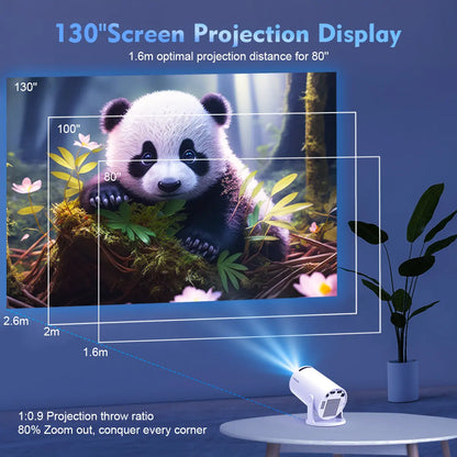 [US Warehouse] Magcubic Hy300Pro Projector 290ANSI Android 14.0 Dual Wifi6 8K 4K Decode Auto Keystone Correction Wireless BT5.4 130"Screen 1280*720P Built-In Speaker Allwinner H726 180° Rotatable Mini Portable Home Cinema Outdoor Audio Gift