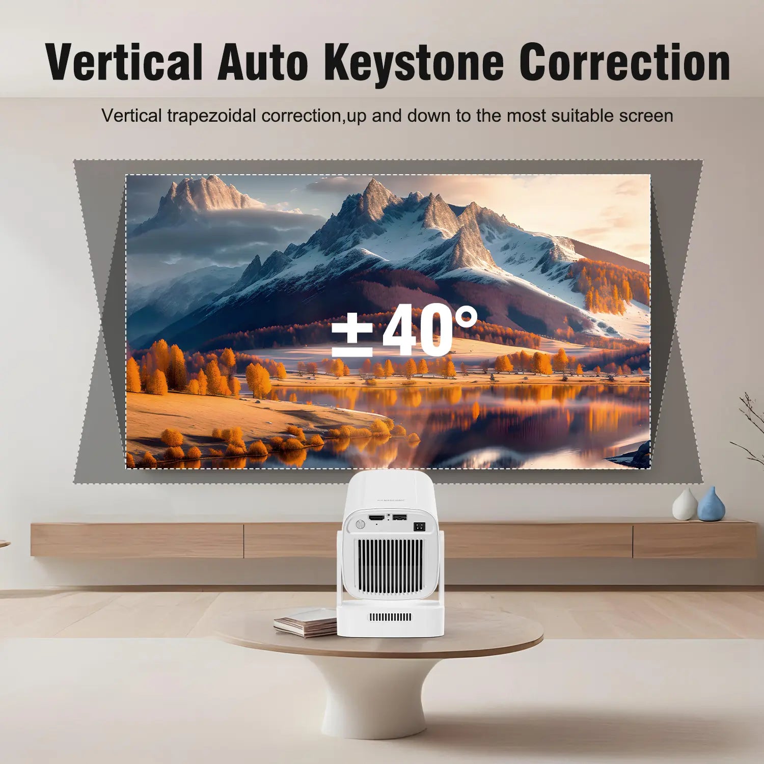 [US Warehouse] Magcubic Auto Focus HY310 Projector 330ANSI Google Assistant 8K Decode Native 1080P BT5.4 WIFI6 Android 14 Built-In Speaker Allwinner H726 180° Flexible 130"Screen 60Hz Reflash Home Cinema Mini Portable Projector Wireless Local