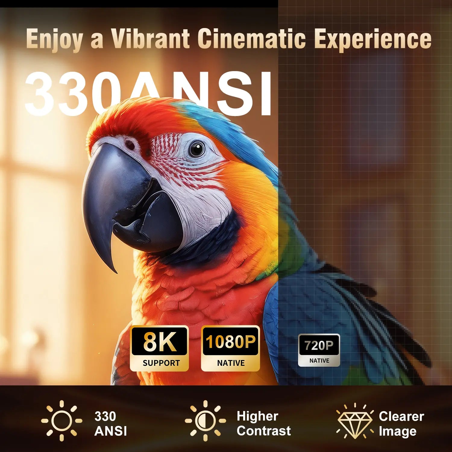 [US Warehouse] Magcubic Auto Focus HY310 Projector 330ANSI Google Assistant 8K Decode Native 1080P BT5.4 WIFI6 Android 14 Built-In Speaker Allwinner H726 180° Flexible 130"Screen 60Hz Reflash Home Cinema Mini Portable Projector Wireless Local