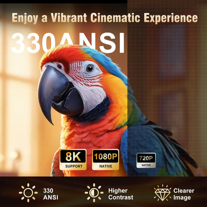 [US Warehouse] Magcubic Auto Focus HY310 Projector 330ANSI Google Assistant 8K Decode Native 1080P BT5.4 WIFI6 Android 14 Built-In Speaker Allwinner H726 180° Flexible 130"Screen 60Hz Reflash Home Cinema Mini Portable Projector Wireless Local