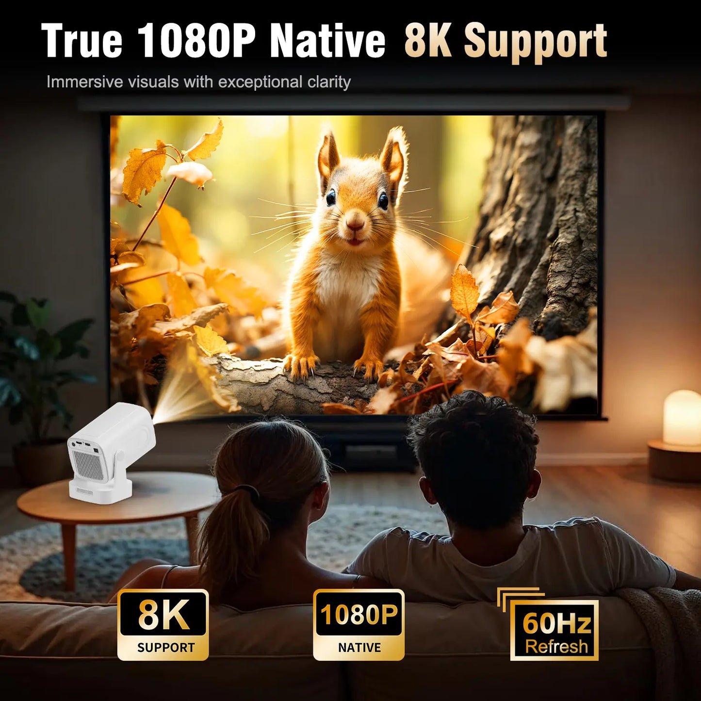 [US Warehouse] Magcubic Auto Focus HY310 Projector 330ANSI Google Assistant 8K Decode Native 1080P BT5.4 WIFI6 Android 14 Built-In Speaker Allwinner H726 180° Flexible 130"Screen 60Hz Reflash Home Cinema Mini Portable Projector Wireless Local