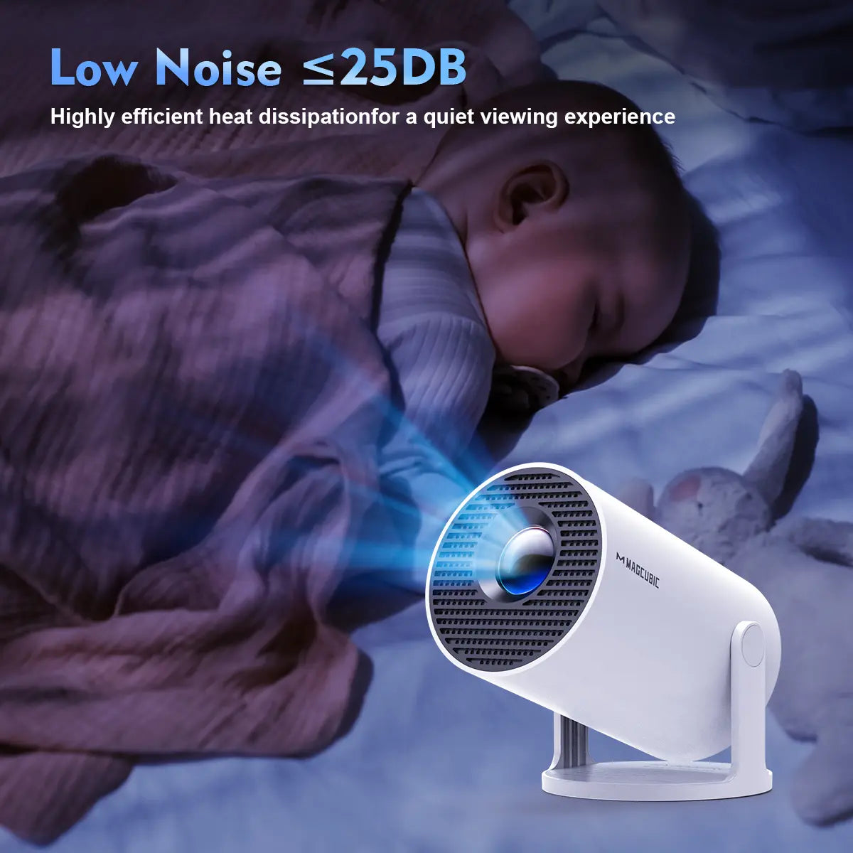 [US Warehouse] Magcubic Hy300Pro Projector 290ANSI Android 14.0 Dual Wifi6 8K 4K Decode Auto Keystone Correction Wireless BT5.4 130"Screen 1280*720P Built-In Speaker Allwinner H726 180° Rotatable Mini Portable Home Cinema Outdoor Audio Gift