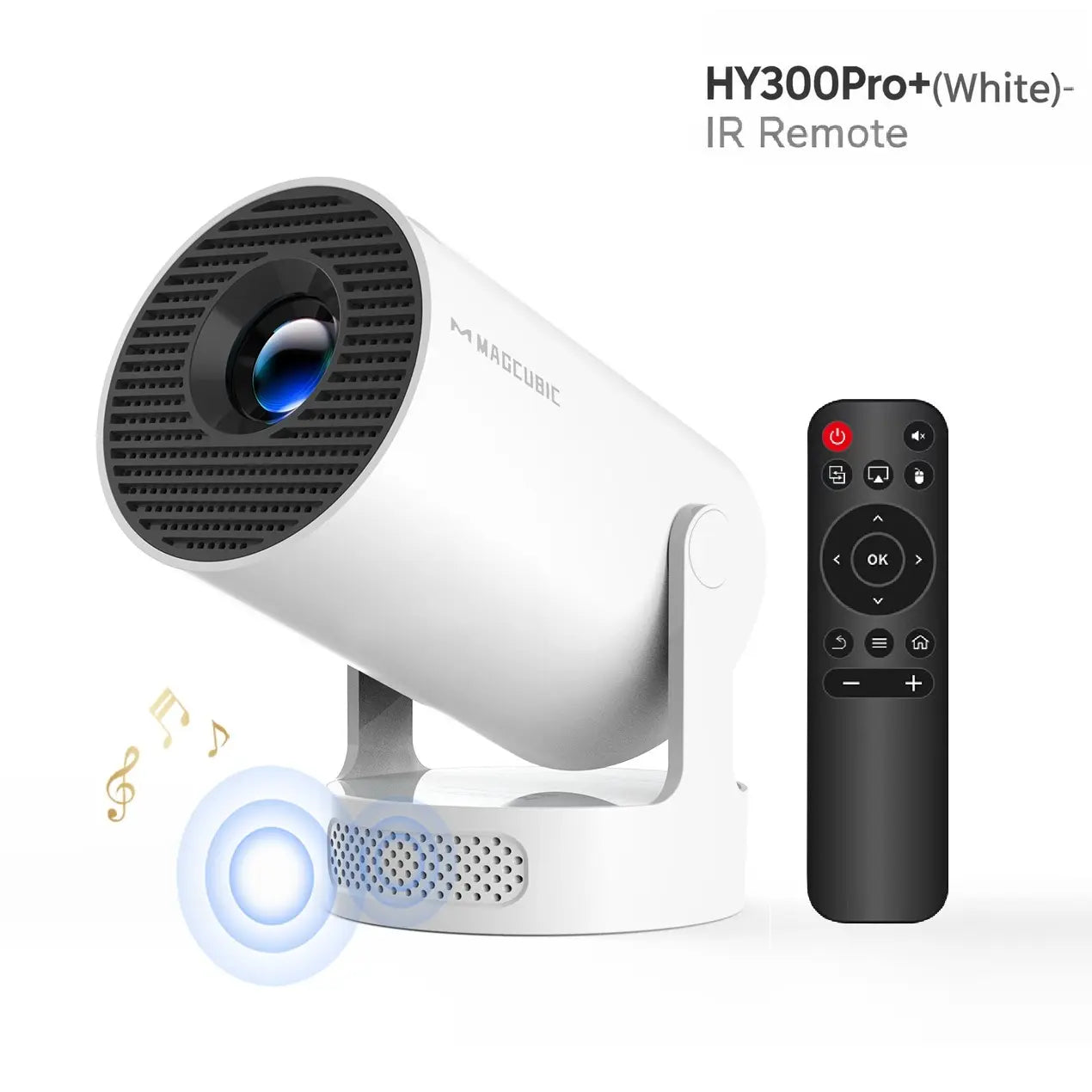 [US Warehouse] Magcubic Hy300Pro Projector 290ANSI Android 14.0 Dual Wifi6 8K 4K Decode Auto Keystone Correction Wireless BT5.4 130"Screen 1280*720P Built-In Speaker Allwinner H726 180° Rotatable Mini Portable Home Cinema Outdoor Audio Gift